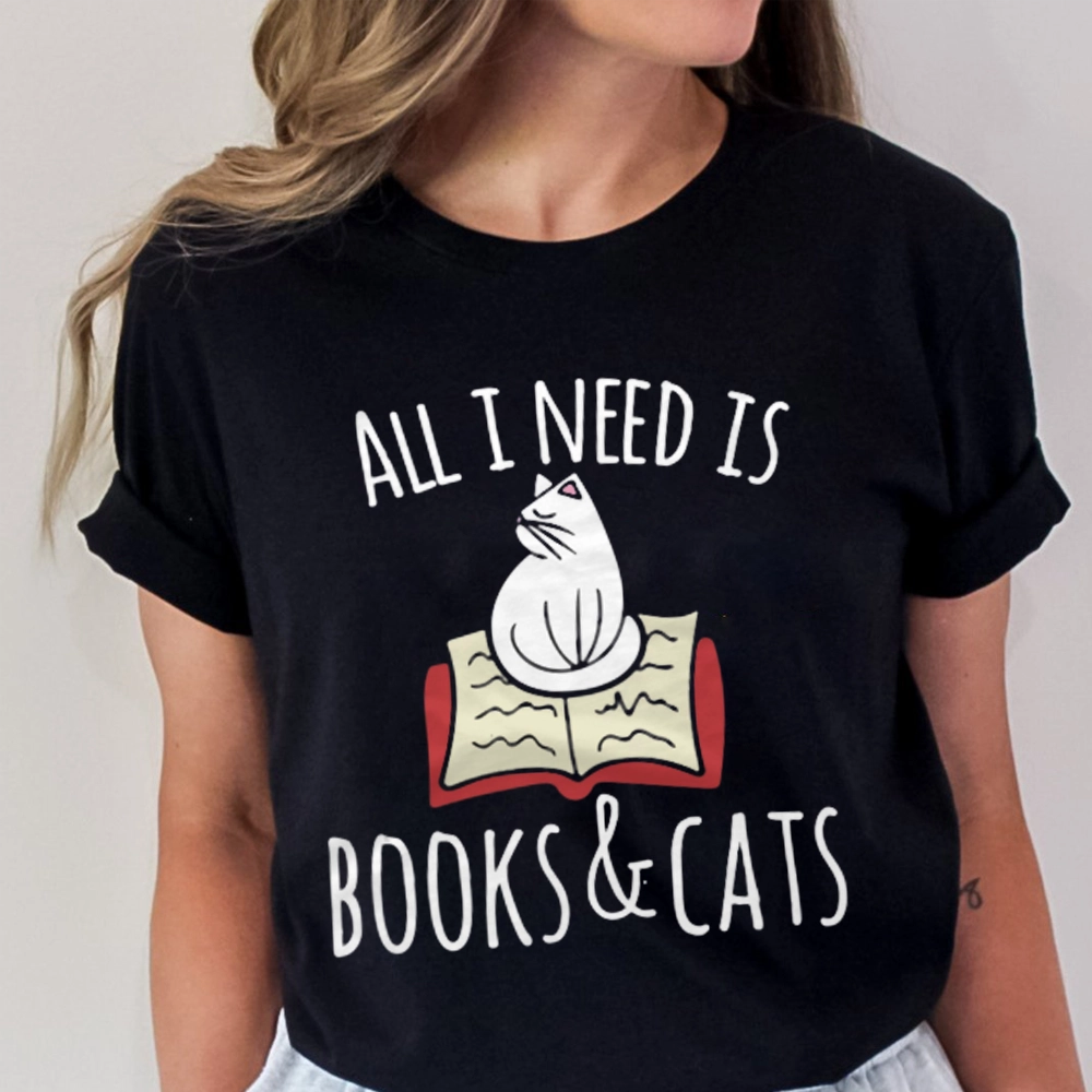 Pagewings All I Need Is Book & Cat Unisex Classic T-shirt