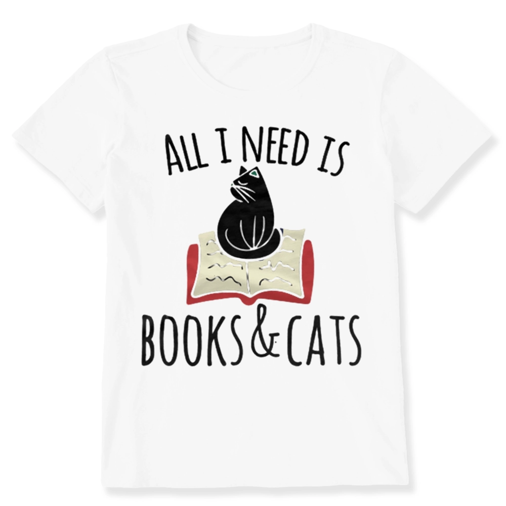 Pagewings All I Need Is Book & Cat Unisex Classic T-shirt