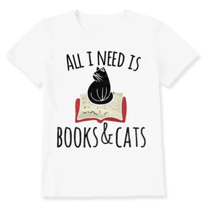 Pagewings All I Need Is Book & Cat Unisex Classic T-shirt