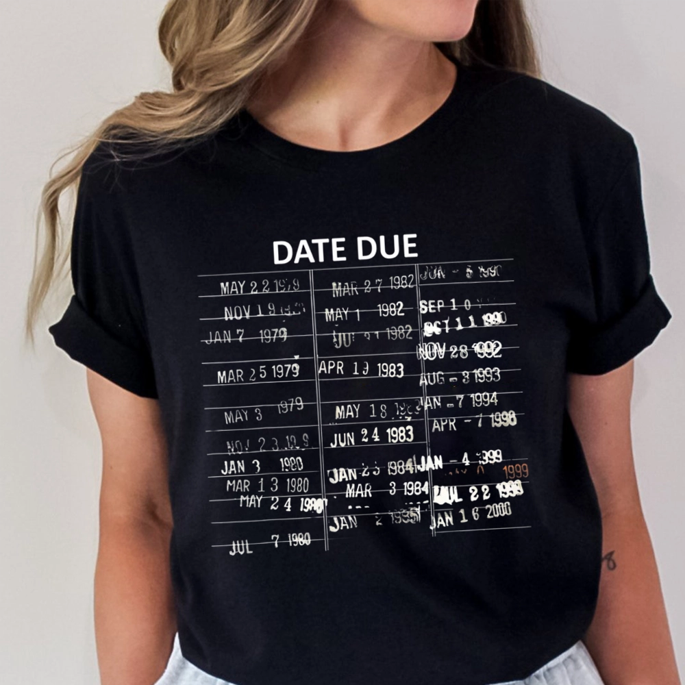 Pagewings Library Card Due Date Unisex Classic T-shirt