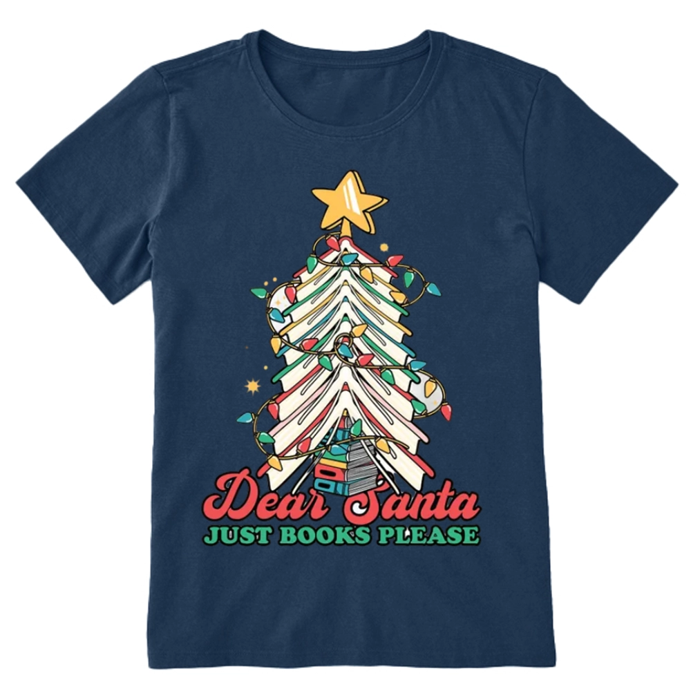 Pagewings Christmas Dear Santa Just Books Please Unisex Classic T-shirt