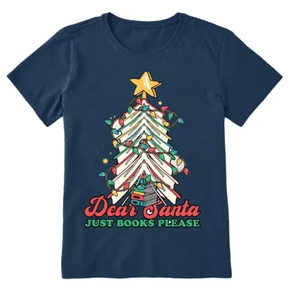 Pagewings Christmas Dear Santa Just Books Please Unisex Classic T-shirt
