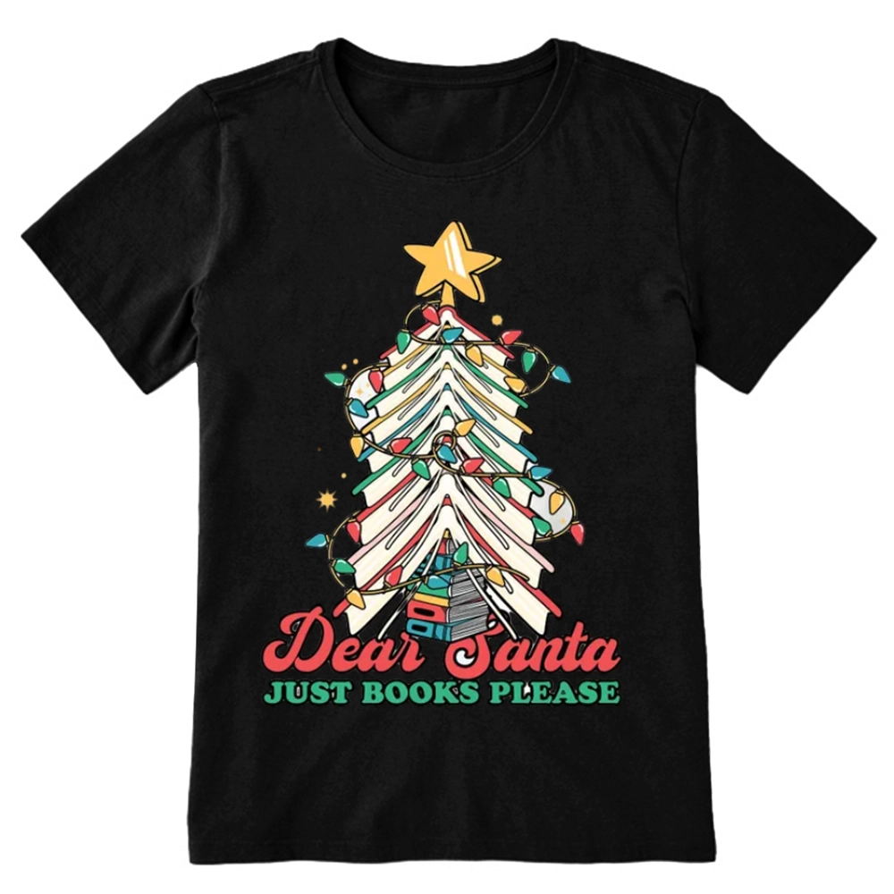 Pagewings Christmas Dear Santa Just Books Please Unisex Classic T-shirt