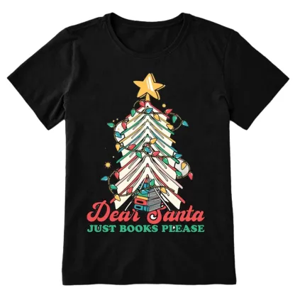 Pagewings Christmas Dear Santa Just Books Please Unisex Classic T-shirt