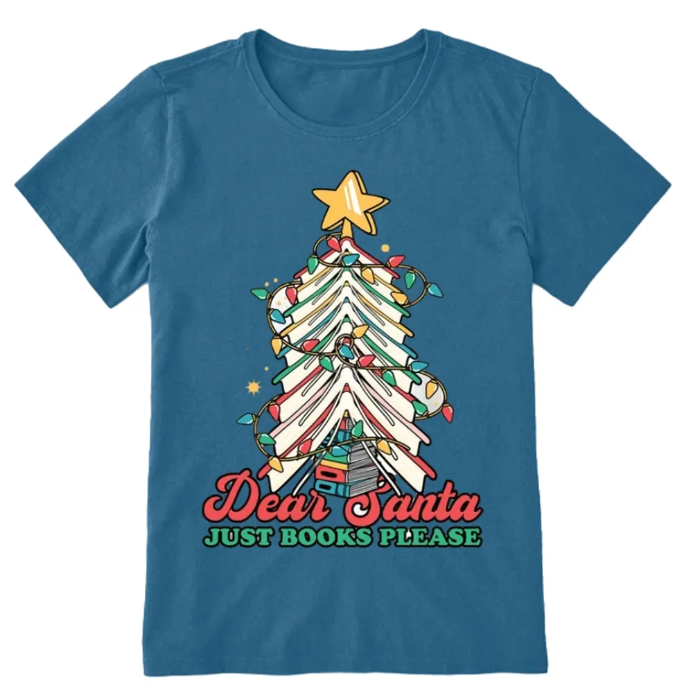 Pagewings Christmas Dear Santa Just Books Please Unisex Classic T-shirt
