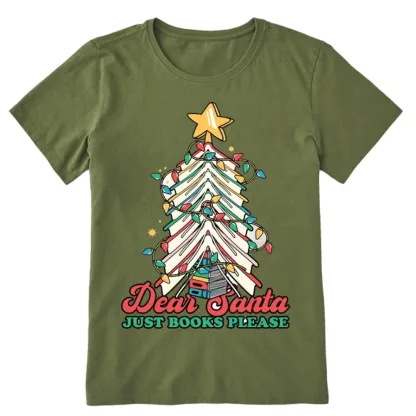 Pagewings Christmas Dear Santa Just Books Please Unisex Classic T-shirt