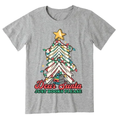 Pagewings Christmas Dear Santa Just Books Please Unisex Classic T-shirt
