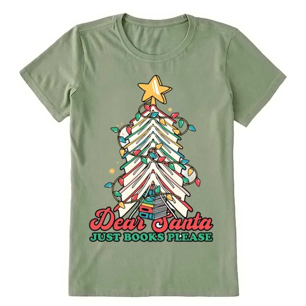 Pagewings Christmas Dear Santa Just Books Please Unisex Classic T-shirt