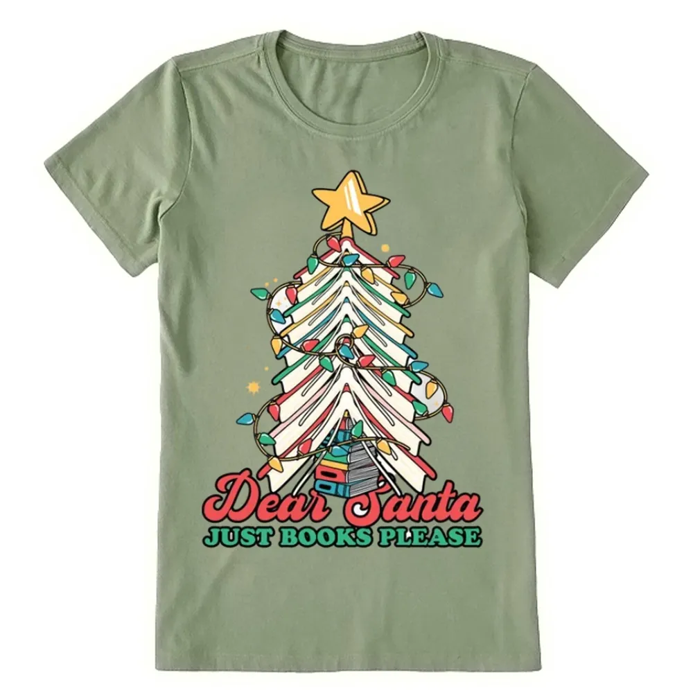 Pagewings Christmas Dear Santa Just Books Please Unisex Classic T-shirt