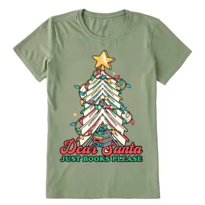 Pagewings Christmas Dear Santa Just Books Please Unisex Classic T-shirt