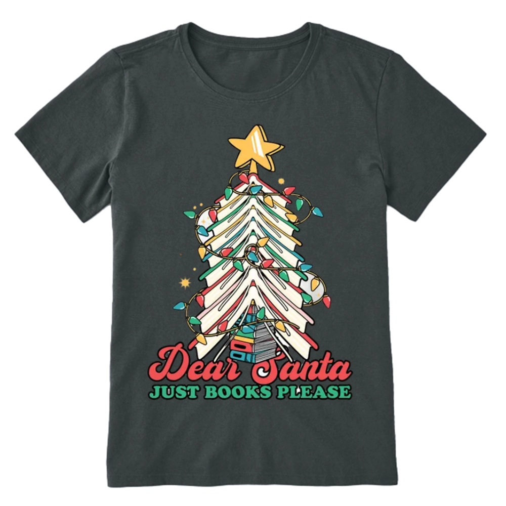 Pagewings Christmas Dear Santa Just Books Please Unisex Classic T-shirt