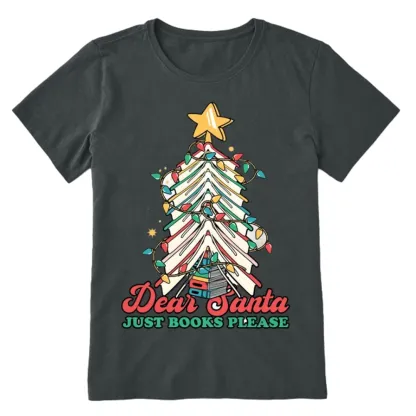 Pagewings Christmas Dear Santa Just Books Please Unisex Classic T-shirt