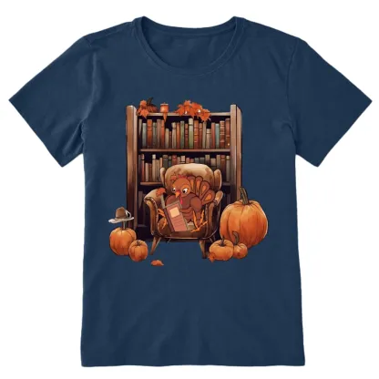 Pagewings Thanksgiving Turkey Reading Unisex Classic T-shirt
