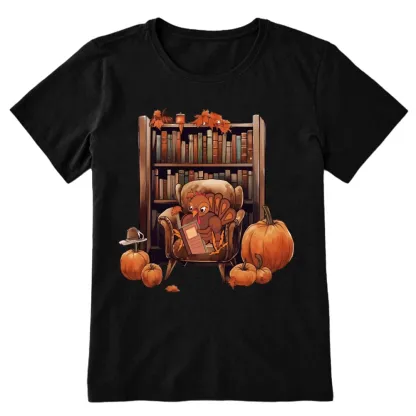 Pagewings Thanksgiving Turkey Reading Unisex Classic T-shirt