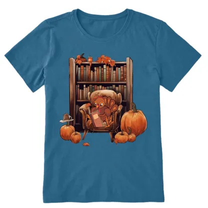 Pagewings Thanksgiving Turkey Reading Unisex Classic T-shirt