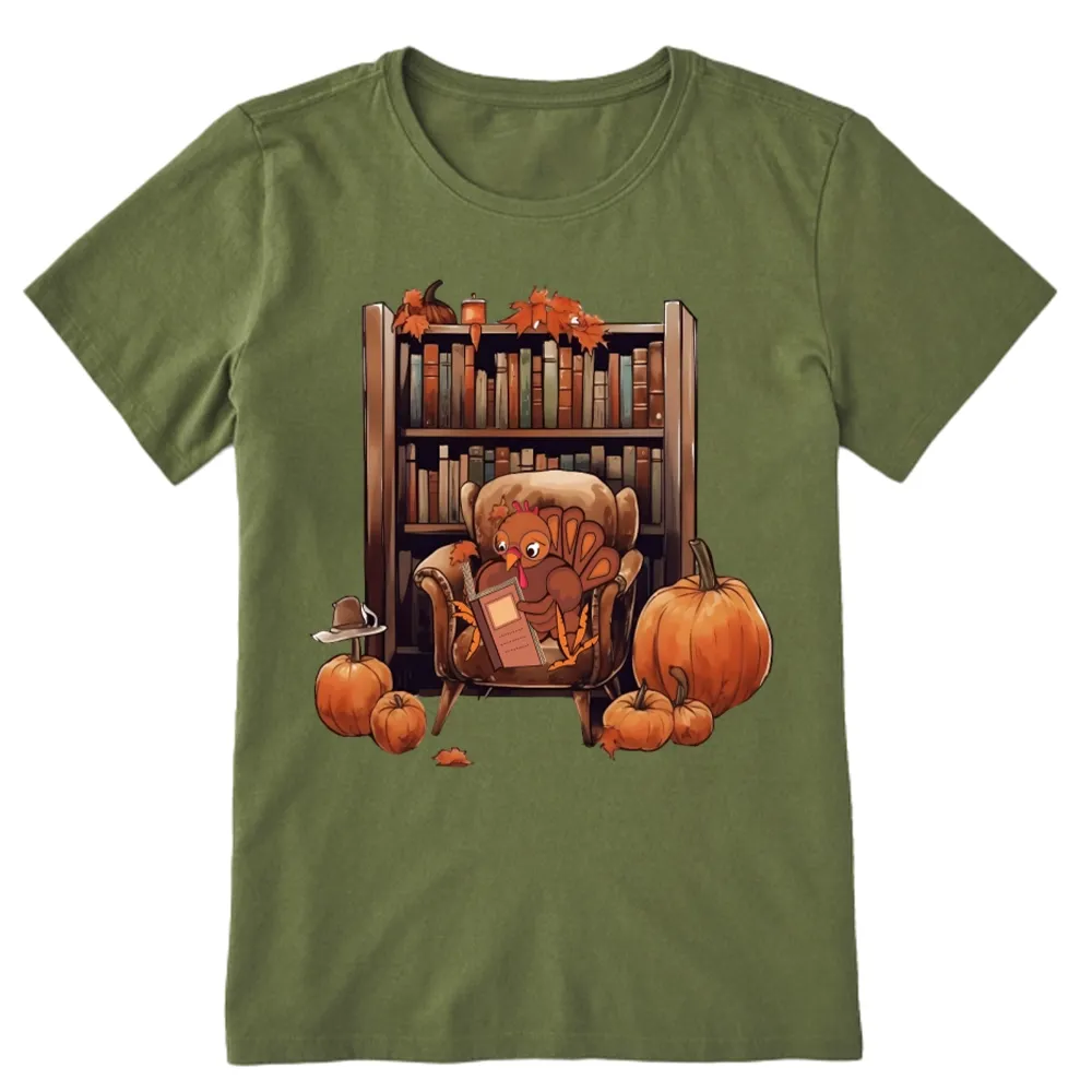 Pagewings Thanksgiving Turkey Reading Unisex Classic T-shirt