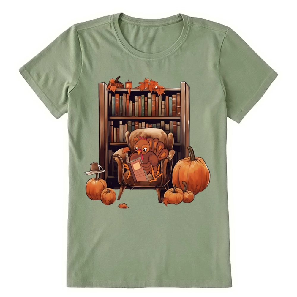 Pagewings Thanksgiving Turkey Reading Unisex Classic T-shirt