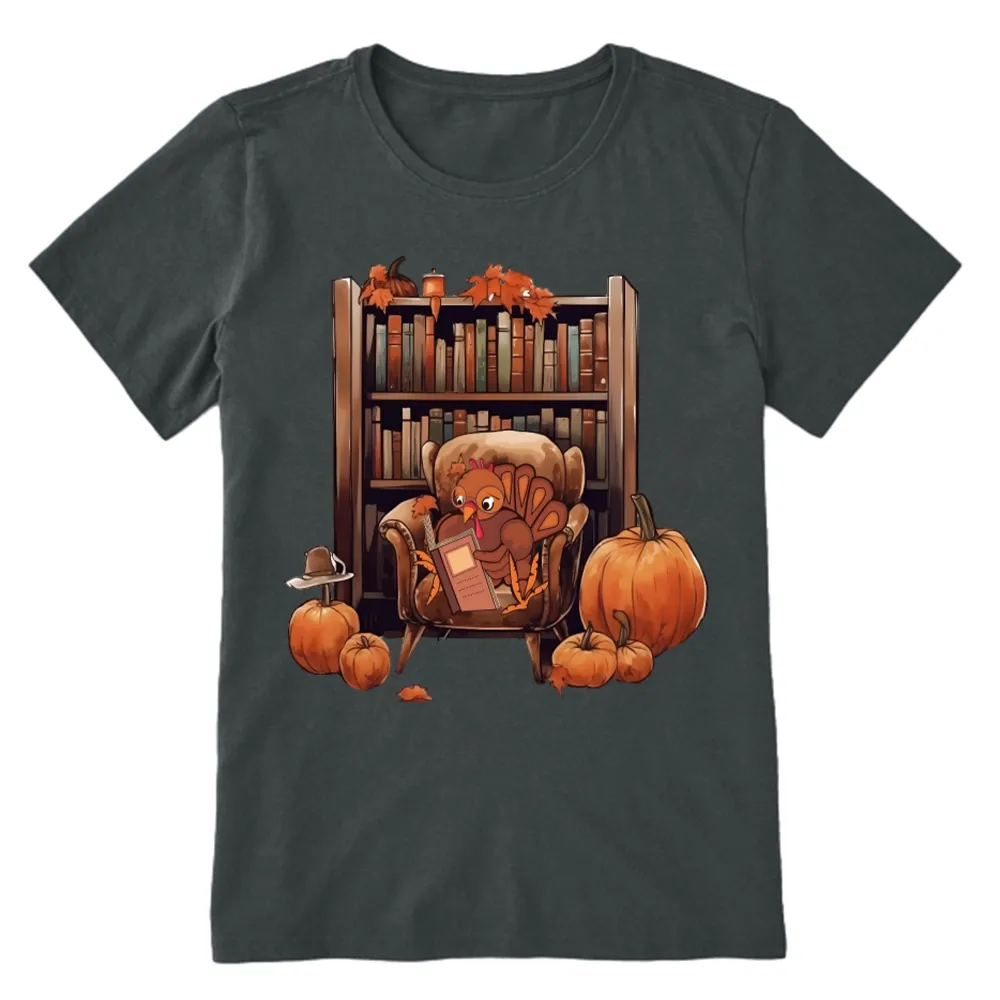 Pagewings Thanksgiving Turkey Reading Unisex Classic T-shirt