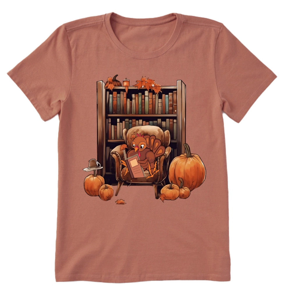 Pagewings Thanksgiving Turkey Reading Unisex Classic T-shirt