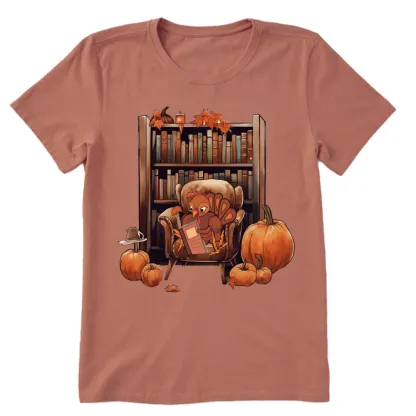 Pagewings Thanksgiving Turkey Reading Unisex Classic T-shirt