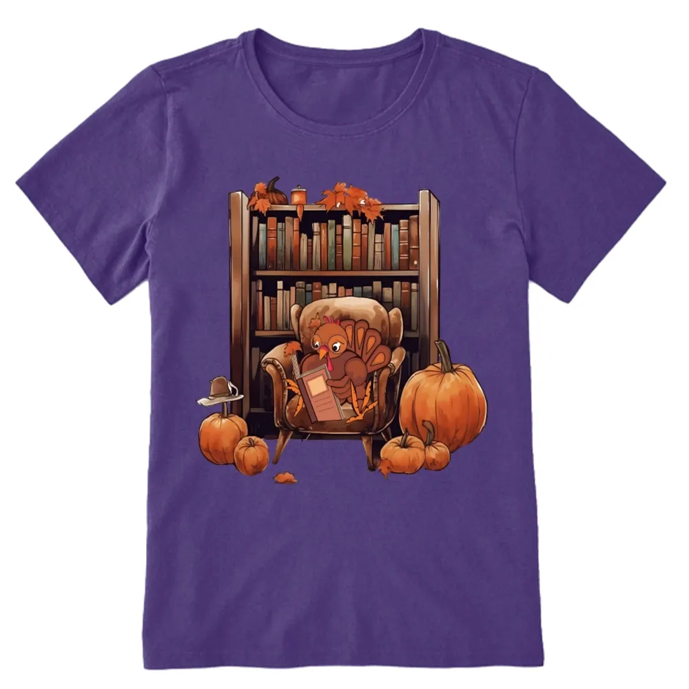 Pagewings Thanksgiving Turkey Reading Unisex Classic T-shirt