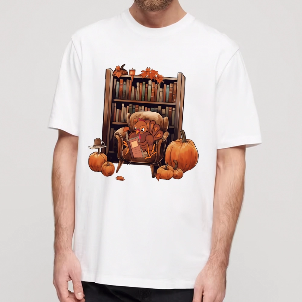 Pagewings Thanksgiving Turkey Reading Unisex Classic T-shirt