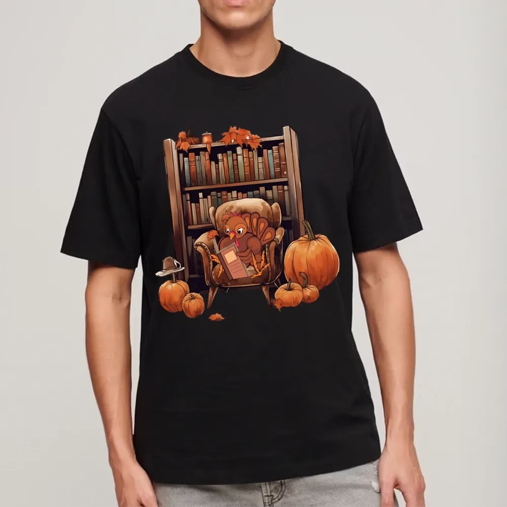 Pagewings Thanksgiving Turkey Reading Unisex Classic T-shirt
