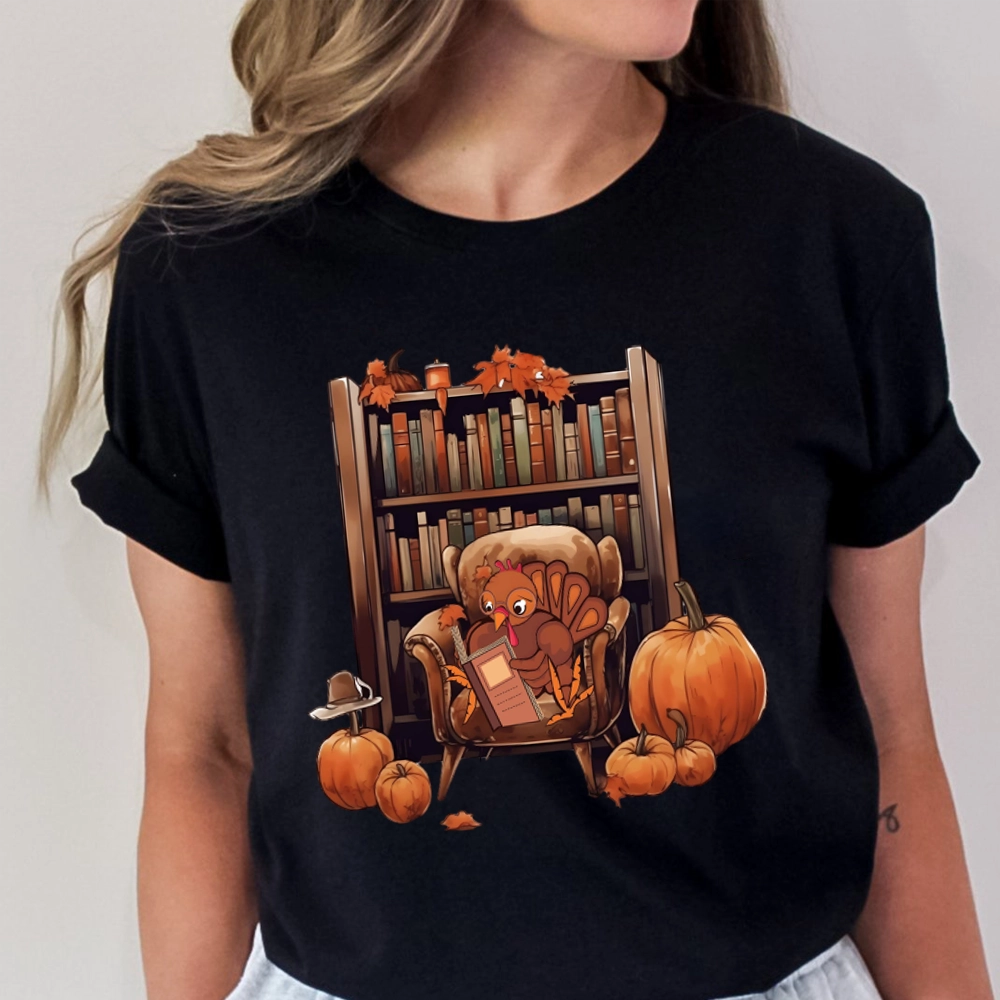 Pagewings Thanksgiving Turkey Reading Unisex Classic T-shirt