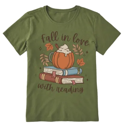 Pagewings Thanksgiving Fall in Love with Reading Unisex Classic T-shirt