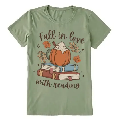 Pagewings Thanksgiving Fall in Love with Reading Unisex Classic T-shirt