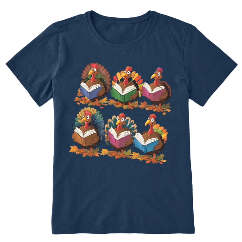 Pagewings Thanksgiving Fall Reading Turkey Unisex Classic T-shirt