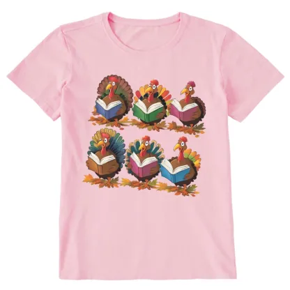 Pagewings Thanksgiving Fall Reading Turkey Unisex Classic T-shirt