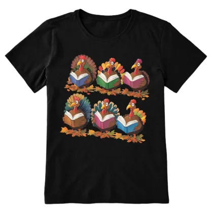 Pagewings Thanksgiving Fall Reading Turkey Unisex Classic T-shirt