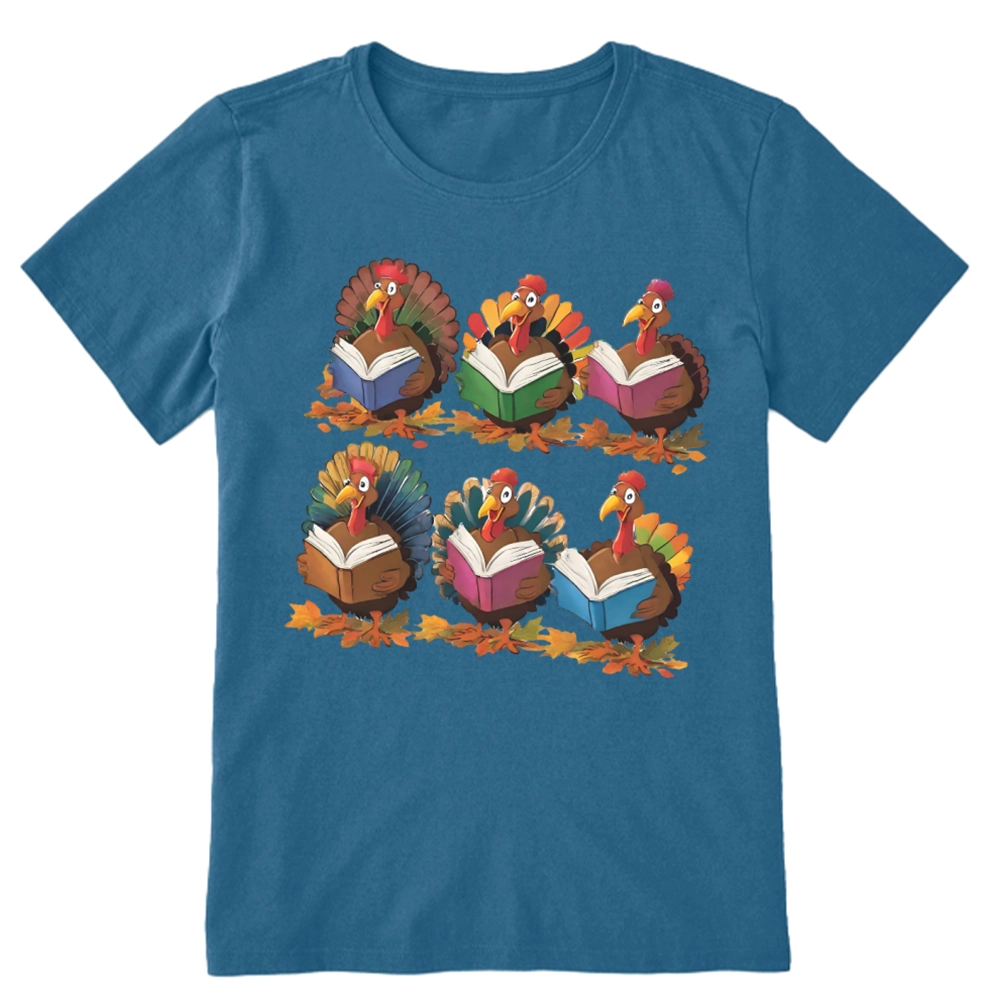 Pagewings Thanksgiving Fall Reading Turkey Unisex Classic T-shirt