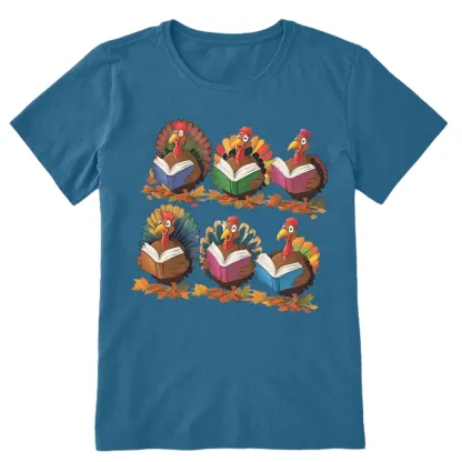 Pagewings Thanksgiving Fall Reading Turkey Unisex Classic T-shirt