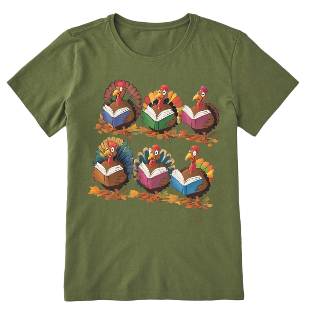 Pagewings Thanksgiving Fall Reading Turkey Unisex Classic T-shirt