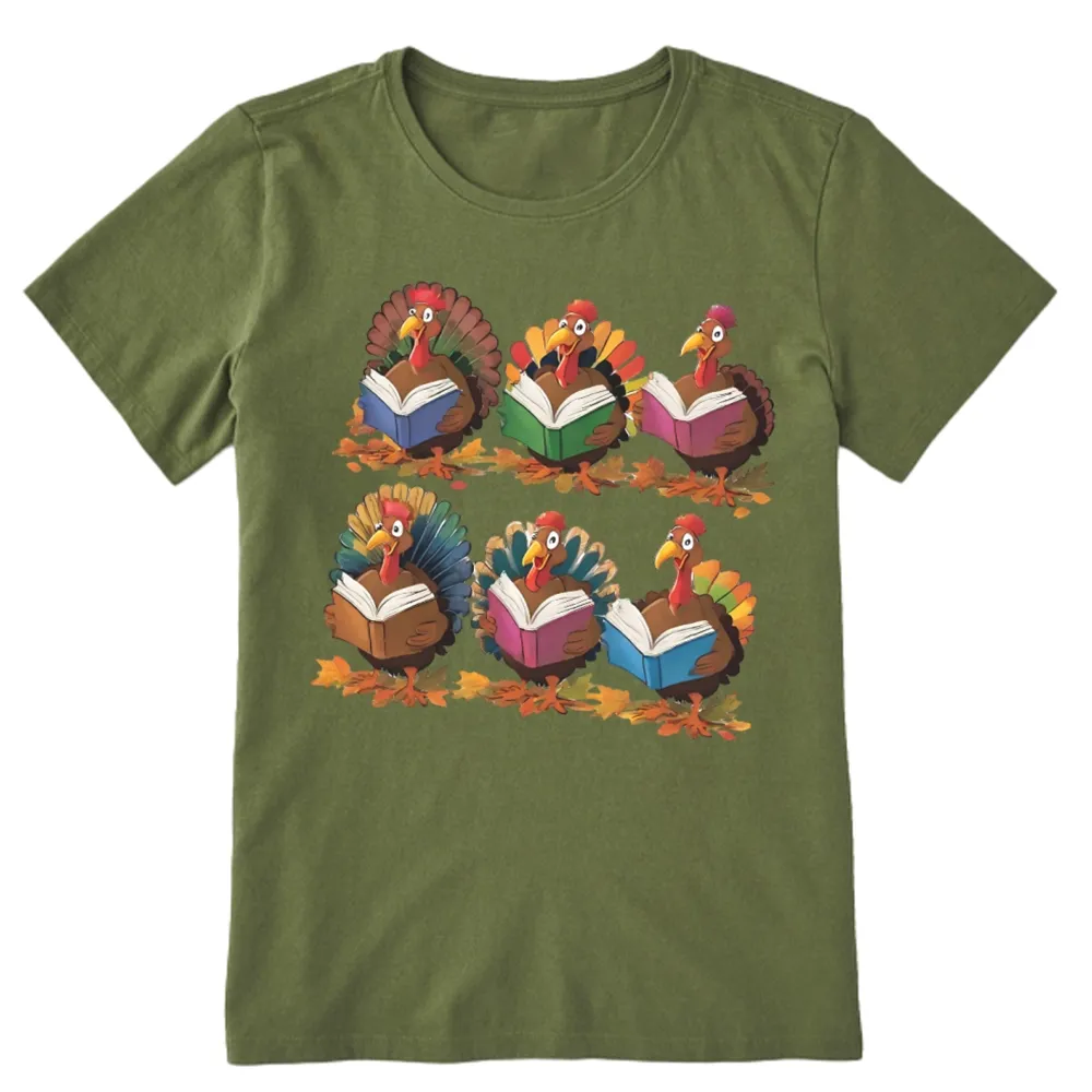 Pagewings Thanksgiving Fall Reading Turkey Unisex Classic T-shirt