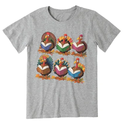 Pagewings Thanksgiving Fall Reading Turkey Unisex Classic T-shirt