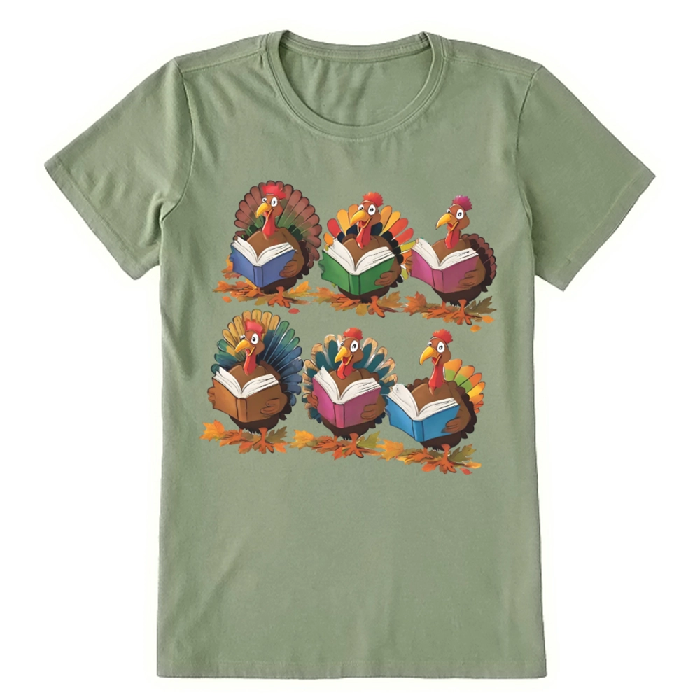 Pagewings Thanksgiving Fall Reading Turkey Unisex Classic T-shirt