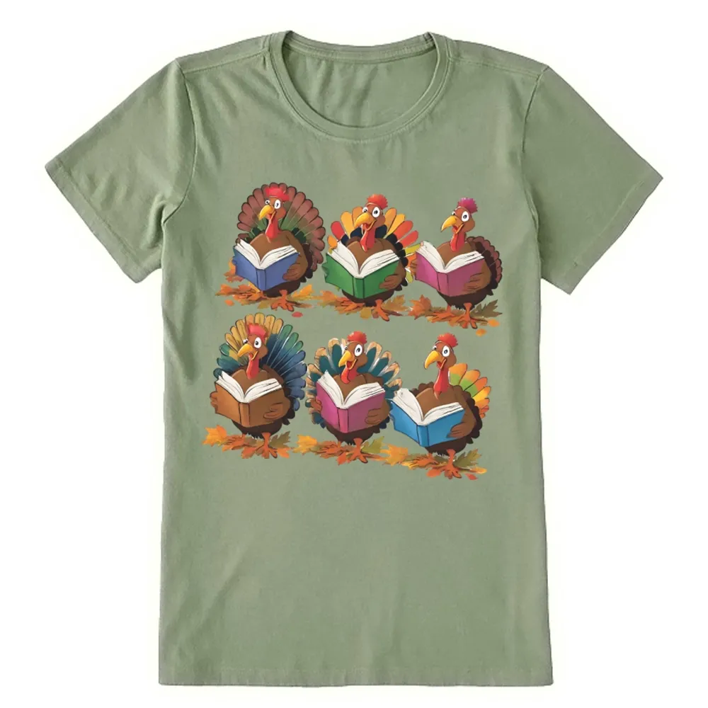 Pagewings Thanksgiving Fall Reading Turkey Unisex Classic T-shirt