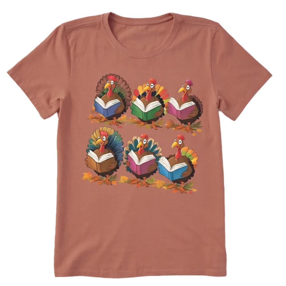 Pagewings Thanksgiving Fall Reading Turkey Unisex Classic T-shirt