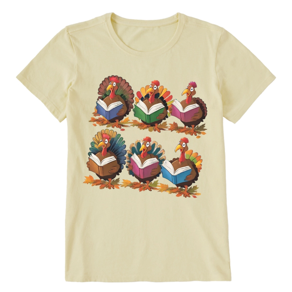 Pagewings Thanksgiving Fall Reading Turkey Unisex Classic T-shirt