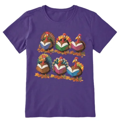 Pagewings Thanksgiving Fall Reading Turkey Unisex Classic T-shirt