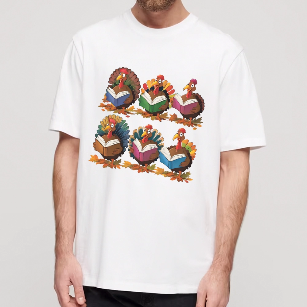 Pagewings Thanksgiving Fall Reading Turkey Unisex Classic T-shirt