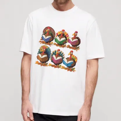 Pagewings Thanksgiving Fall Reading Turkey Unisex Classic T-shirt