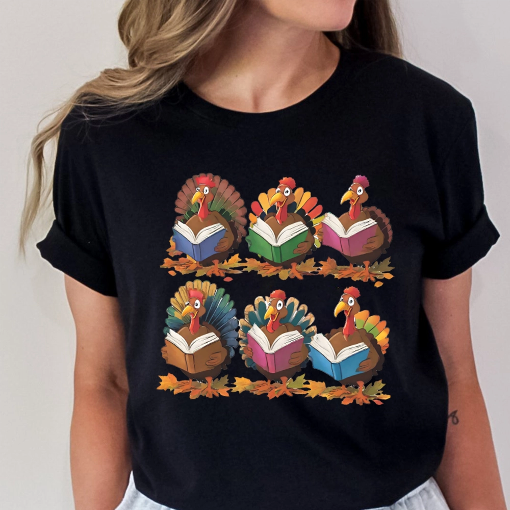 Pagewings Thanksgiving Fall Reading Turkey Unisex Classic T-shirt