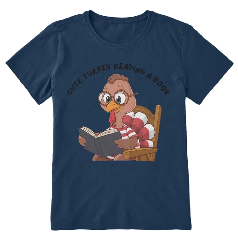 Pagewings Thanksgiving Turkey Reading A Book Unisex Classic T-shirt