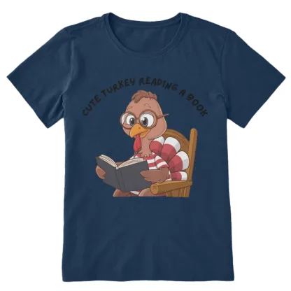 Pagewings Thanksgiving Turkey Reading A Book Unisex Classic T-shirt