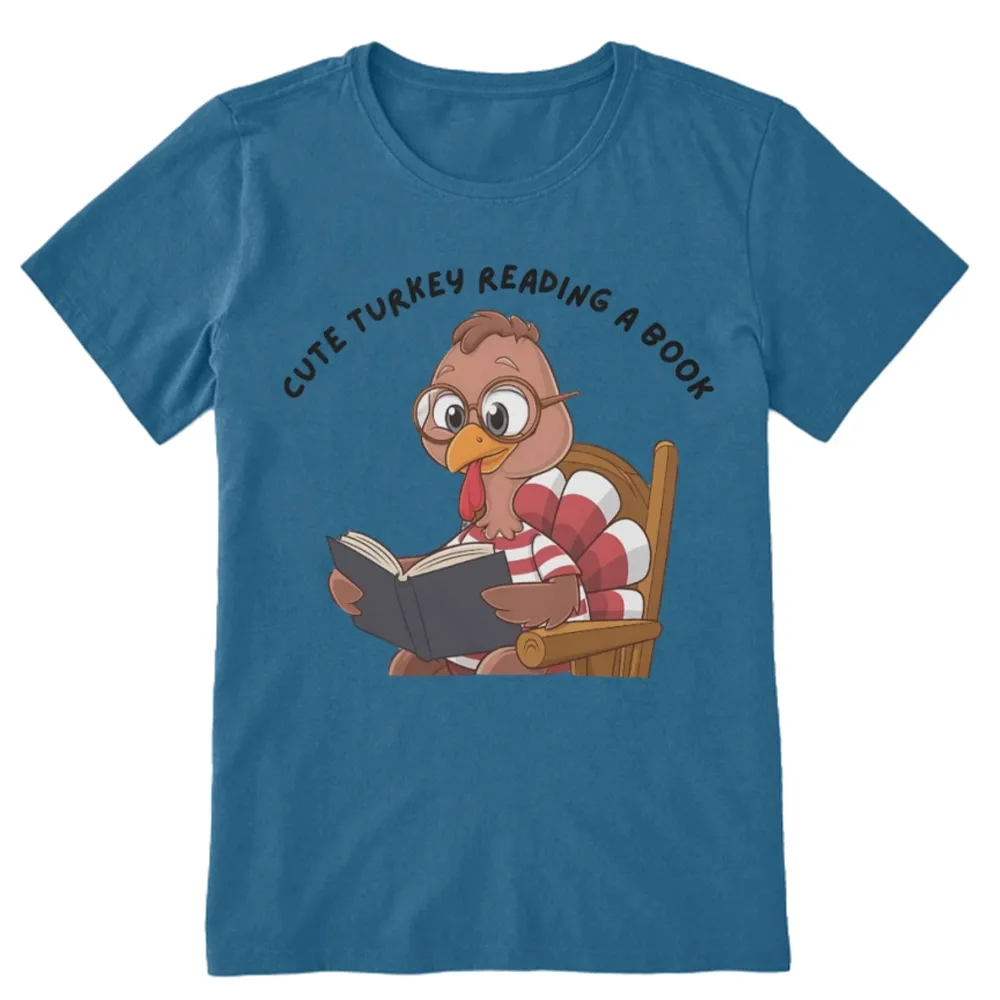 Pagewings Thanksgiving Turkey Reading A Book Unisex Classic T-shirt