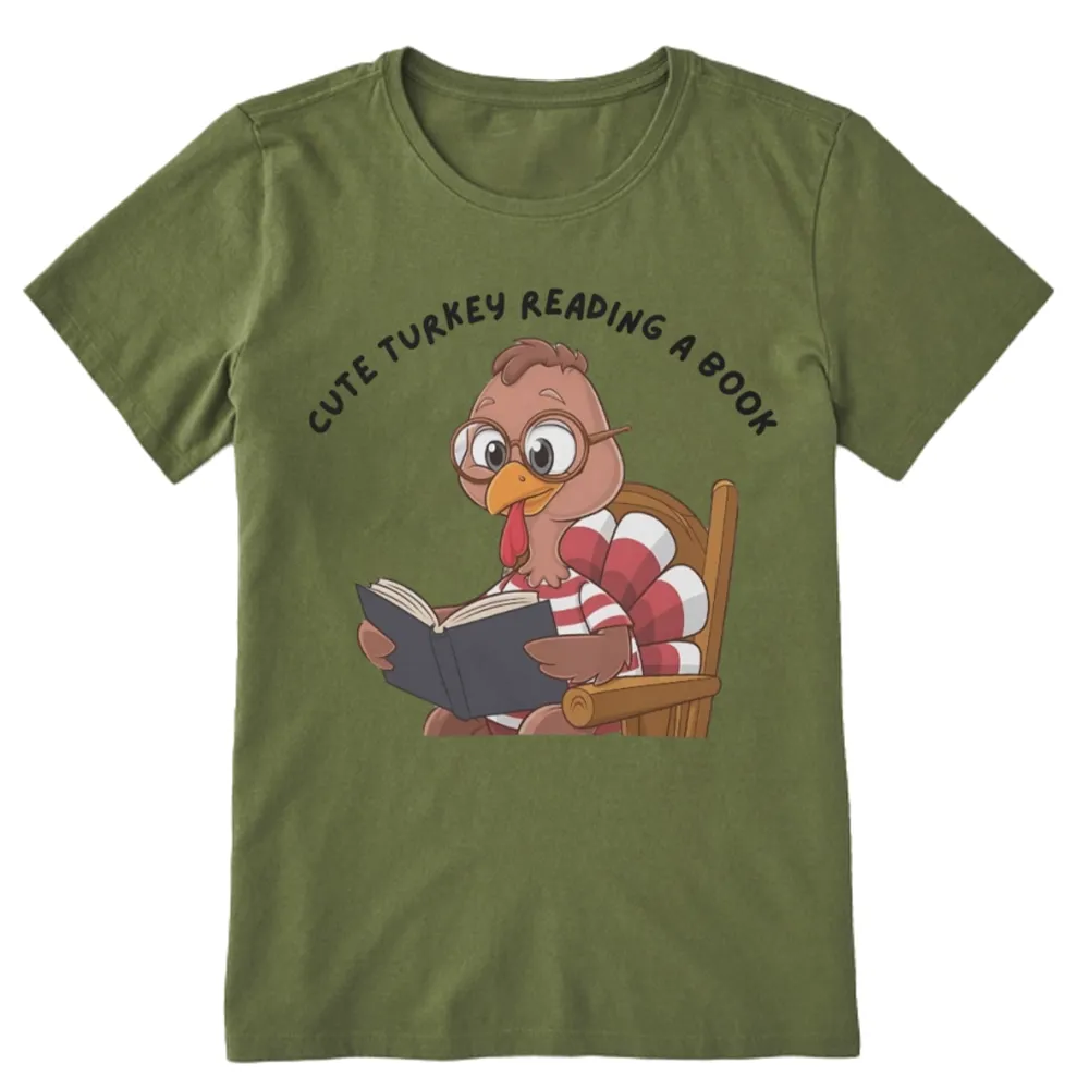 Pagewings Thanksgiving Turkey Reading A Book Unisex Classic T-shirt